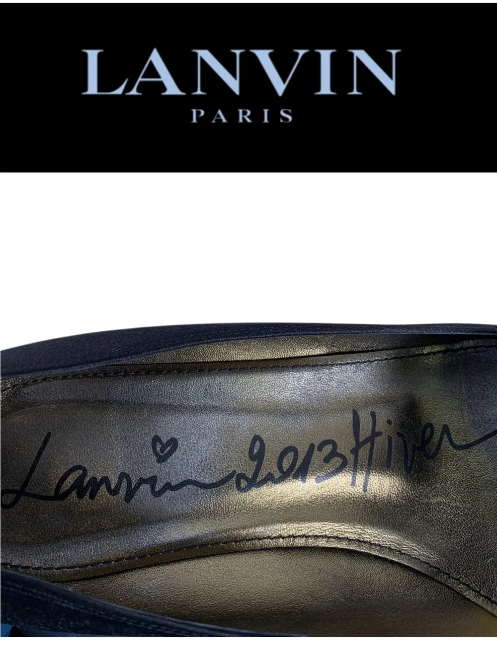 Lanvin Paris Black Satin Rosette Bow Pumps Chunky Block Heel Size 41 Authentic